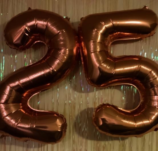 Coffee Brown 40 Inch Large Number 5 Birthday Balloon, 2025 Five 5th 15 25 35 50 55 Birthday Celebration Decorations, Dark Brown Foil 5 Mylar Helium Balloons Girl Boy Anniversary Party Supplies