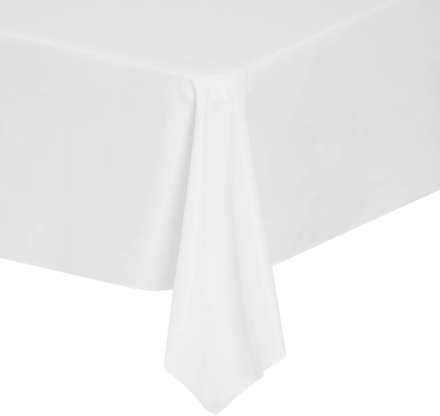 Rectangle Tablecloth 90x156 inch Washable Polyester Fabric Table Cloth for Wedding Party Dining Banquet Decoration（90x156, White）