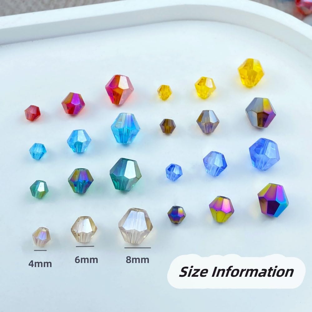 400pcs 4mm Bicone Crystal Glass Beads Loose Spacer Beads Faceted Craft Beads for Jewelry Making DIY Necklace Bracelet Earring Wind Chimes Suncatchers Ornamen(Peacock Green AB)