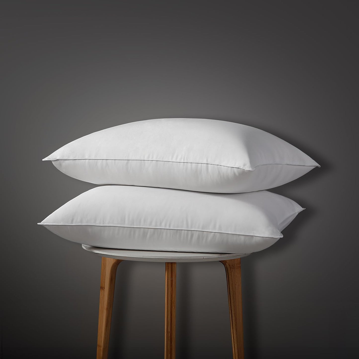 Globon Luxury Down Pillows King Size Set of 2 for Side Sleepers, 100% Cotton Shell Hotel Collection Bed Pillows for Sleeping, Firm Down Surrounded Feather Pillow 20" x 36"