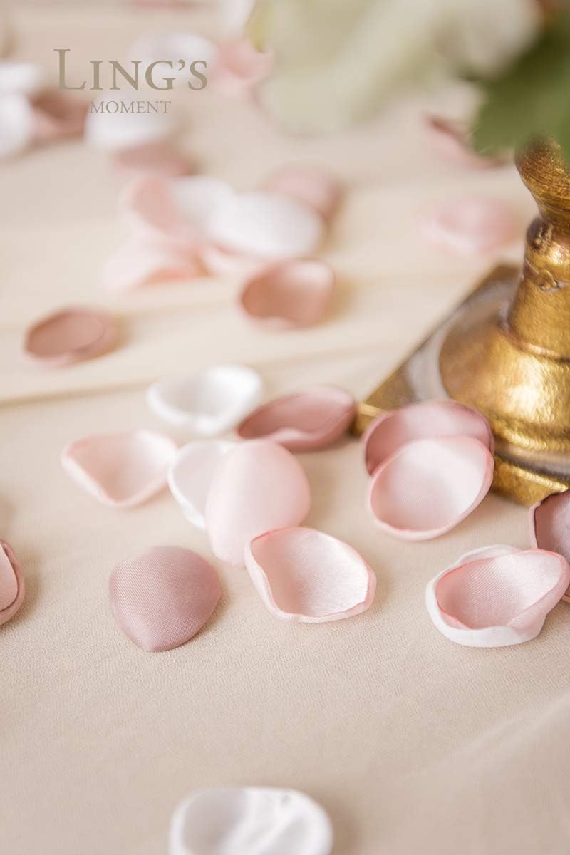Ling's Moment Rose Petals, Silk Flower Petals for Wedding/Aisle/Flower Girl Baskets/Table Centerpiece Décor,etc.Dusty Rose Pink 400pcs