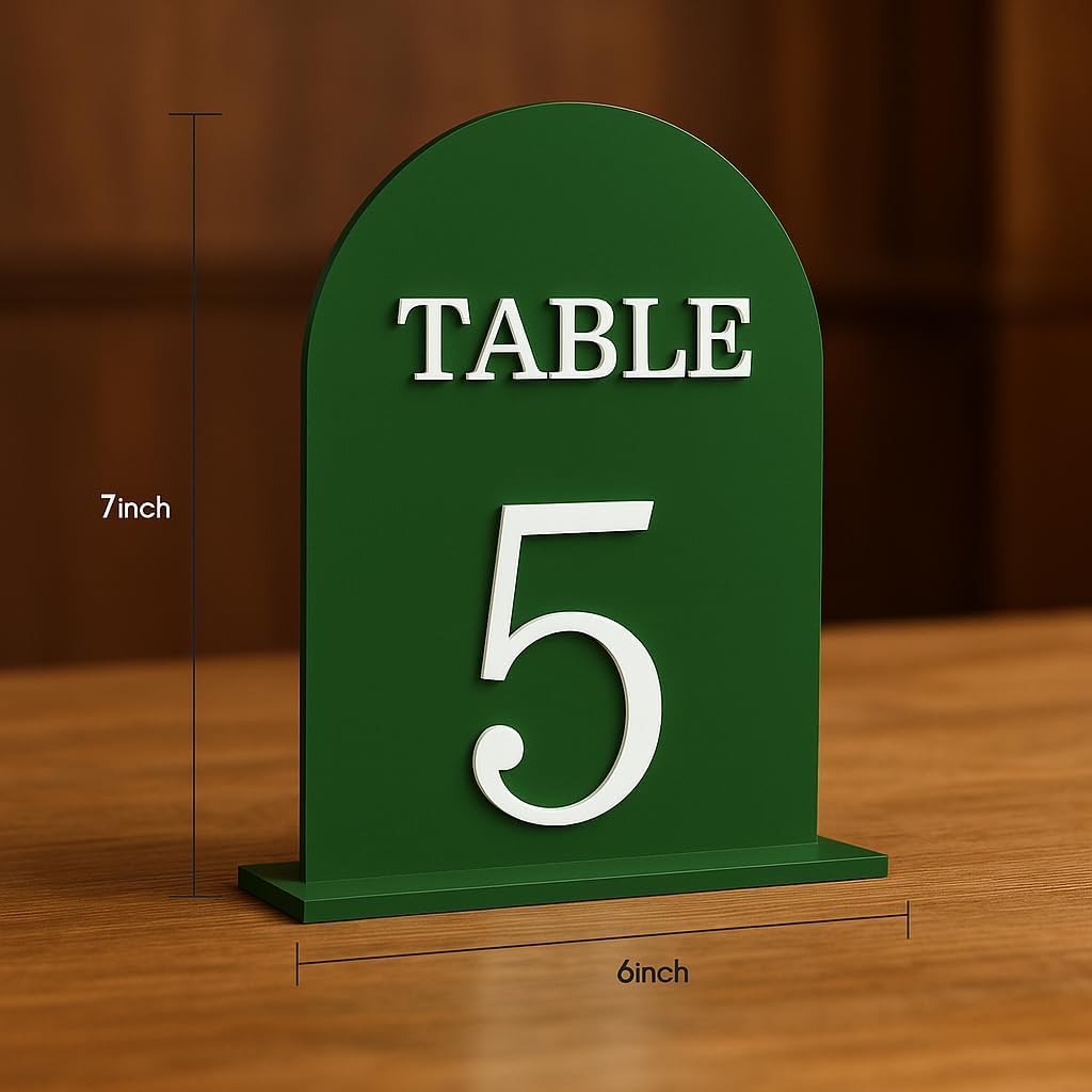 Arch Wedding Table Numbers 1-10 with Stands, 5" X 7" Double Sided Acrylic Wedding Sign Holders, Durable Non-Fading Table Number for Wedding Reception, Events, and Centerpieces