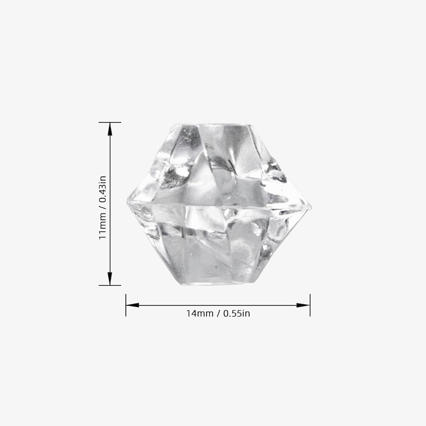 820 PCS Clear Fake Ice,0.43x0.55 Inch,1.1 lbs Acrylic Crystal Gemstones for Decoration, Photography, Vase Filling, and Parties,Non-Toxic and Reusable