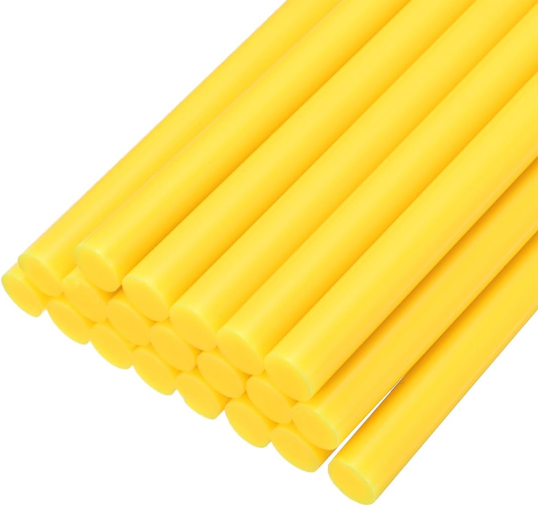 uxcell 20pcs Hot Glue Sticks for Glue Gun 7mm/0.28-inch x 10-inch Mini Hot Melt Adhesive Glue Stick Yellow