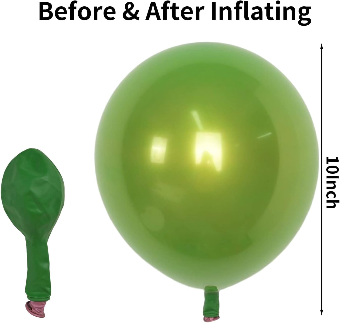 Chrome Green Balloons, 50 PCS 10 Inch Double-Layered Metallic Light Green Balloons, Shiny Thick Chrome Metallic Light Latex Helium Balloon for Birthday Wedding Party Decoration Supplies