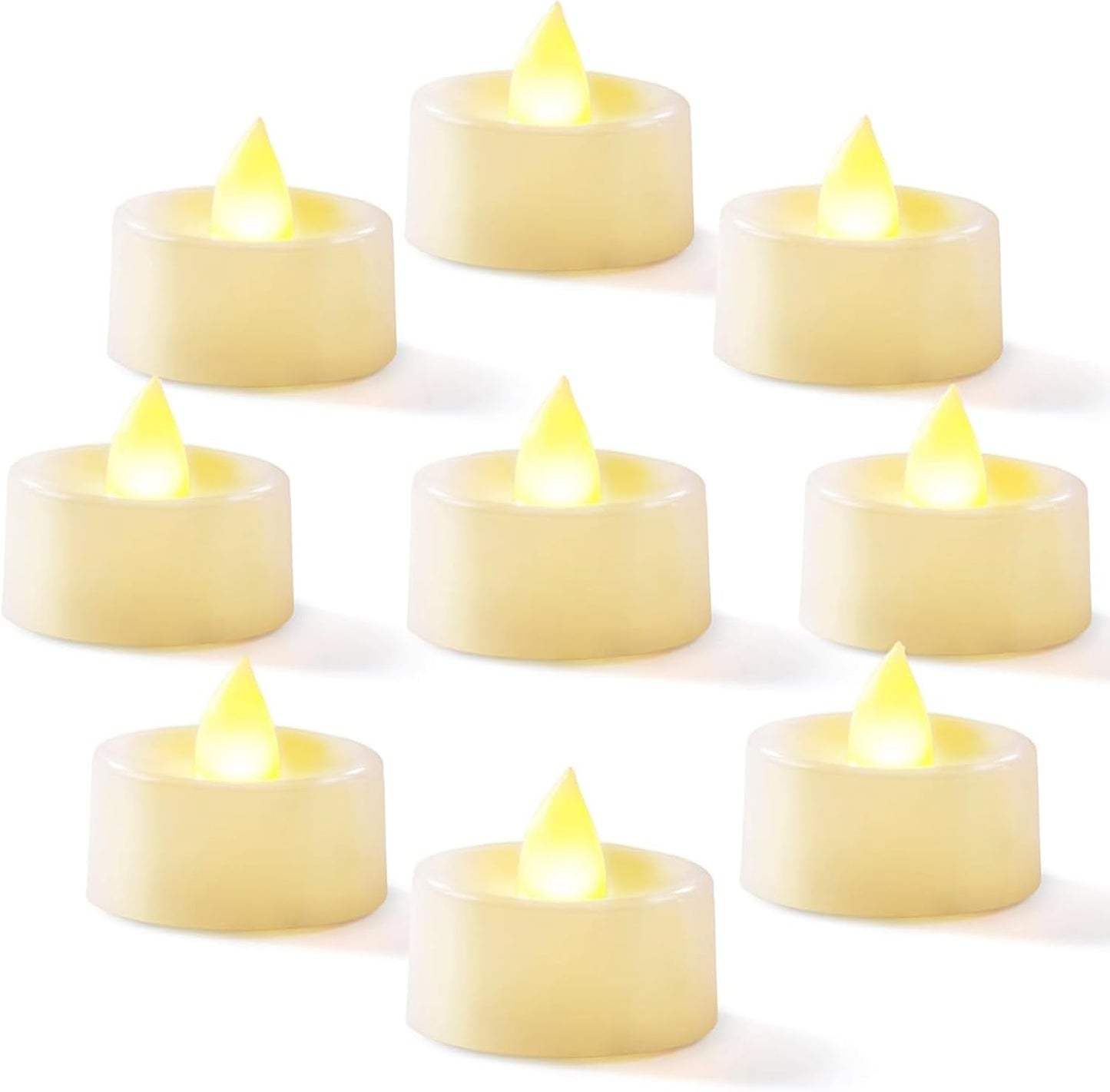 Homemory 24-Pack Flameless LED Tea Lights Candles Battery Operated, 200+Hour Fake Electric Candles TeaLights for Votive, Halloween, Ofrenda, Diya, Wedding Centerpiece Table Decor, Funeral, Christmas
