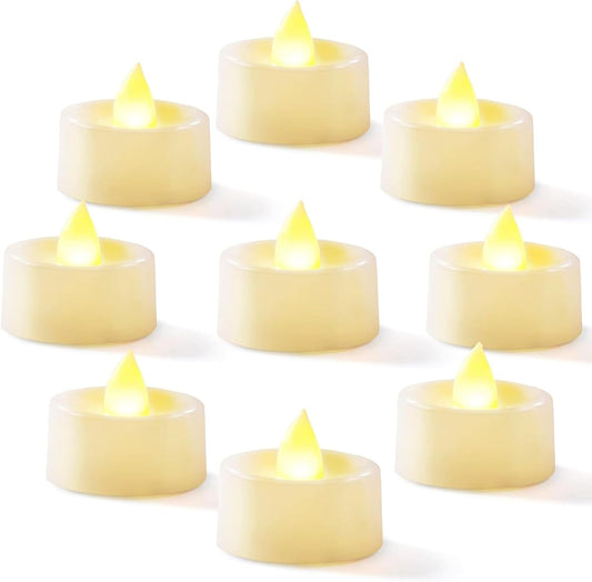 Homemory 24-Pack Flameless LED Tea Lights Candles Battery Operated, 200+Hour Fake Electric Candles TeaLights for Votive, Halloween, Ofrenda, Diya, Wedding Centerpiece Table Decor, Funeral, Christmas