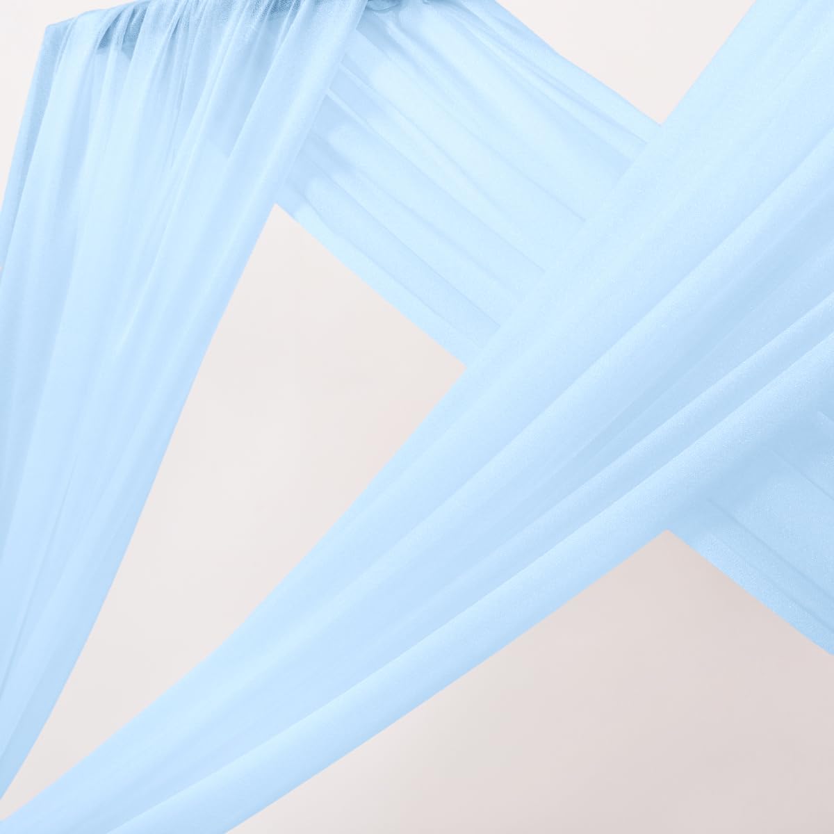 MLMC Baby Blue Wedding Arch Draping Fabric 2 Panels 29" x 20 FT Extra Long Lavender Gauze Drapes Sheer Backdrop Curtains 6.6 Yards Outdoor Drapery Panels for Wedding Ceremony Party Ceiling Decoration