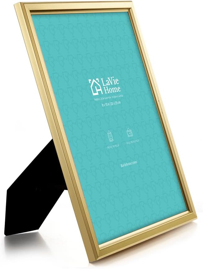LaVie Home 8x10 Picture Frames (12 Pack, Gold) Simple Designed Photo Frames for Wall Mount Display, Set of 12 Classic Collection