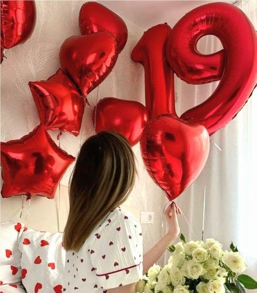 Number Balloon 40 Inch Red 9 Balloon, Large Numbers 9 9th Decorations for Girl Boy Birthday, 9 19 29 39 49 Birthday Party Engagement Wedding Supplies