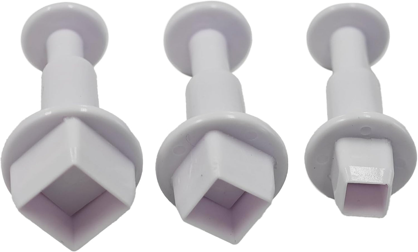 pson 3Pcs Plunger Cookie Cutter Set, Mini Plastic Biscuit Molds for Cake Decorating, Baking, Fondant, and DIY Crafts(Square)