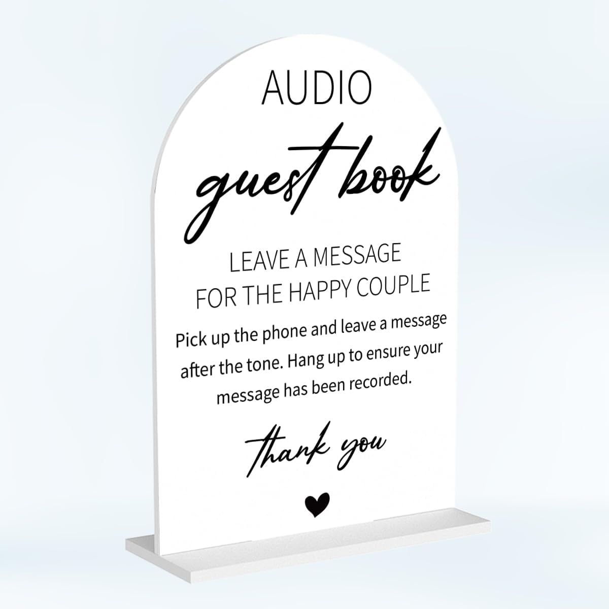 Audio Guest Book Sign for Wedding Acrylic Arch Wedding Bridal Shower Baby Shower Welcome Table Signs for Ceremony and Reception Decor 7 x 5 Inches
