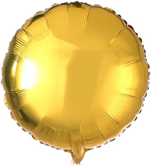 18" Gold Round Shaped Foil Balloons Mylar Helium Balloons for Birthday Party Wedding Baby Shower Decorations, Pack of 20