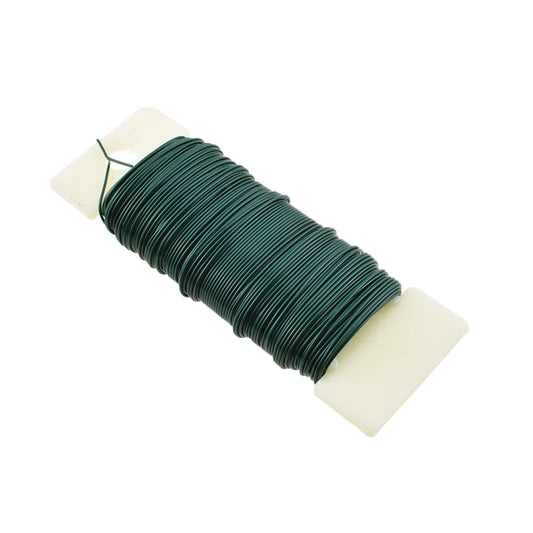 HAHIYO 22Gauge Green Flexible Metal Floral Wire - 1 Roll, 38 Yards (115 Feet) for Crafts, Christmas Wreaths, Tree & Flower Arrangement, Wedding DIY