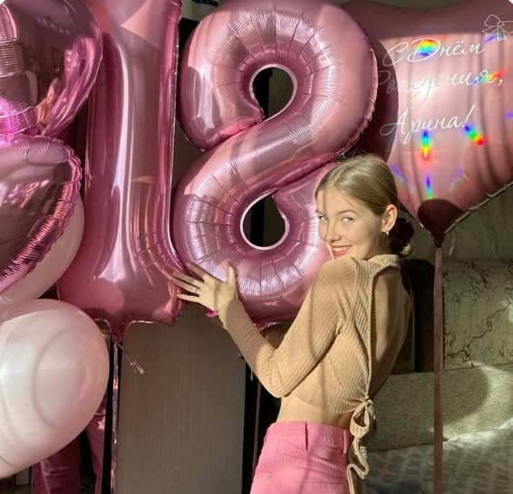 40 Inch Big Pearlescent Pink 9 Balloon Number, Jumbo Giant Happy 9th 19 29 39 49 99 Birthday Party Decorations, Large Nine Mylar Foil Anniversary Birthday Party Engagement Decorations