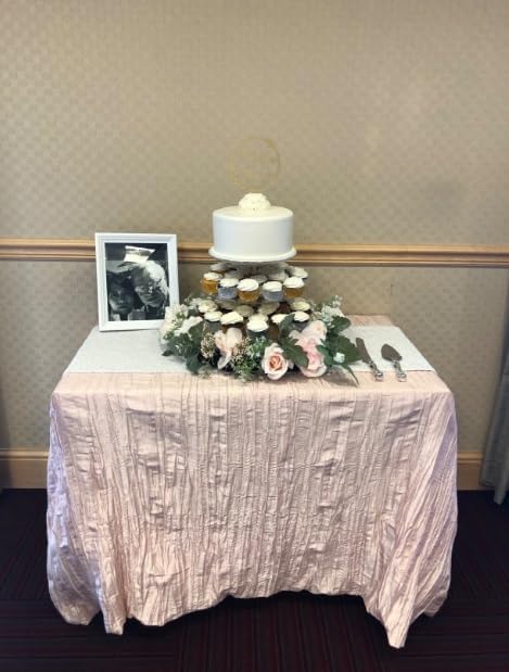 YOUR CHAIR COVERS - 60 x 102 inch Rectangular Crinkle Taffeta Tablecloth - Blush, Rectangle Table Linens for 6 ft Rectangular Tables, Wedding Crushed Table Cloth