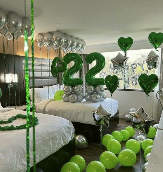 40 Inch Big Green Number 20 Balloon Birthday Decoration, Number 20 Helium Balloon Celebration, Boy Girl Baby Anniversary Party Graduations Supplies Decorations