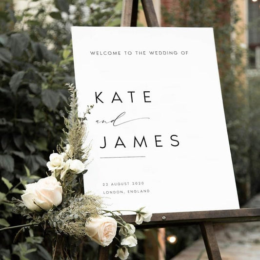 Minimalist Welcome Sign Template, Script Modern Wedding Signs, Large Size