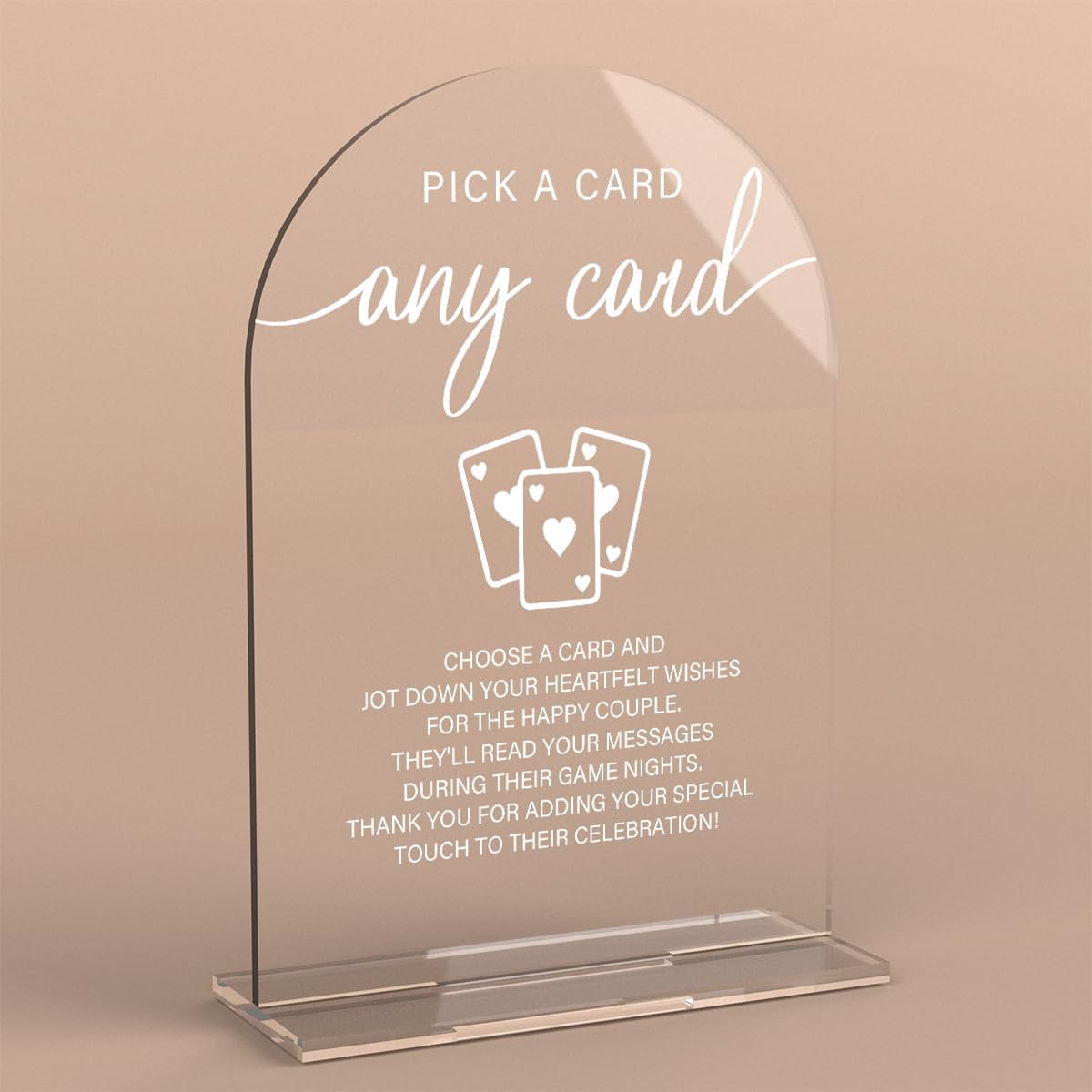 Acrylic Wedding Sign Pick A Card Sign for Wedding Wedding Signs for Ceremony Modern Calligraphy Arch Acrylic Table Top Sign for Wedding Reception and Event Party Table