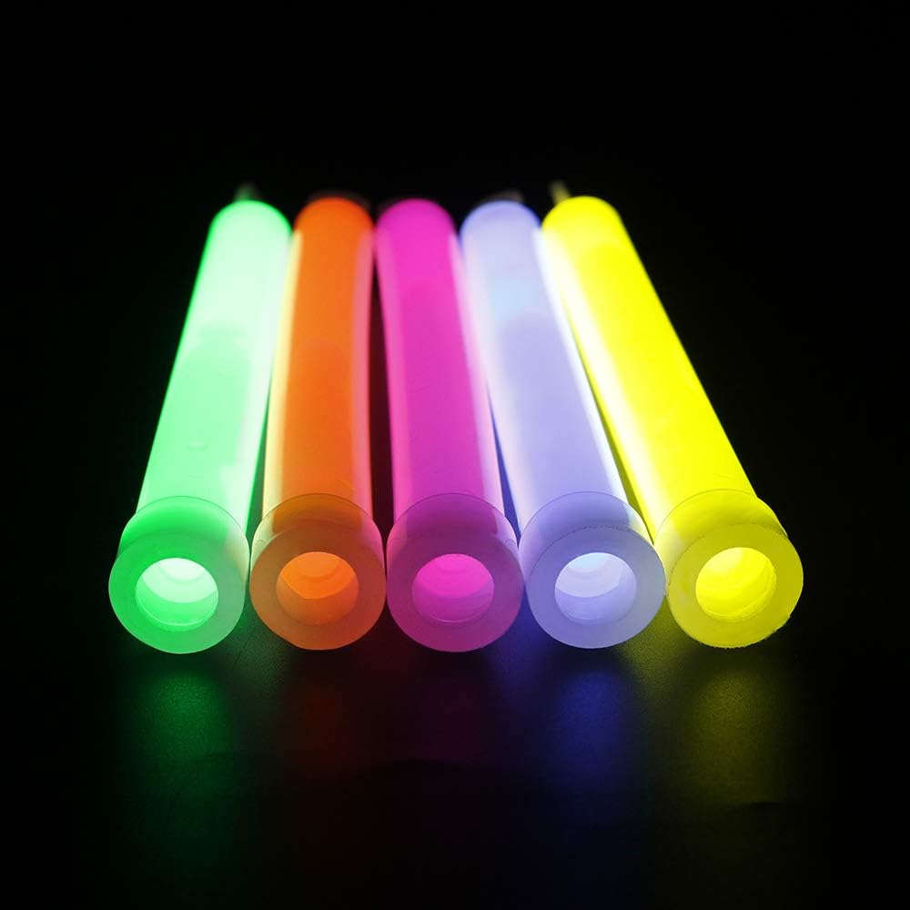 novelinks 50 Pcs 6'' Premium Glow Sticks Bulk - Ultra Bright Large Glow Necklaces Light up Glow in The Dark , Emergency Glow Sticks, Long-lasting Lighting Waterproof(Blue)