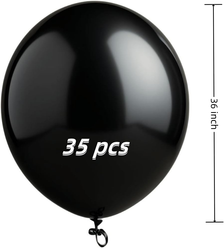 35 Pack Black Balloons 36 Inch Black Latex Party Large Balloon Bulk for Various Party Events Decorations