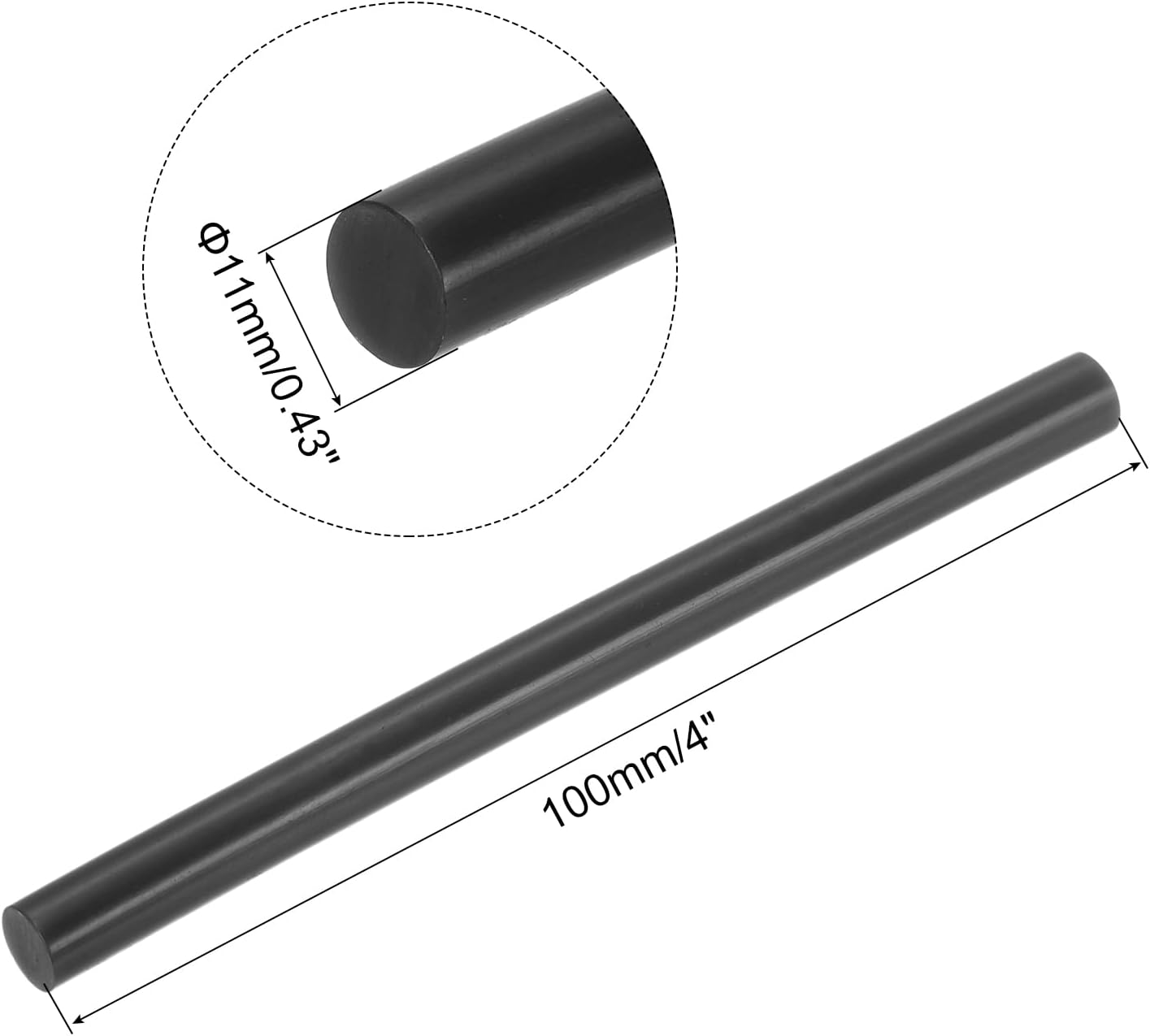 uxcell 20pcs Hot Glue Sticks for Glue Gun 11mm/0.43-inch x 4-inch Mini Hot Melt Adhesive Glue Stick Black