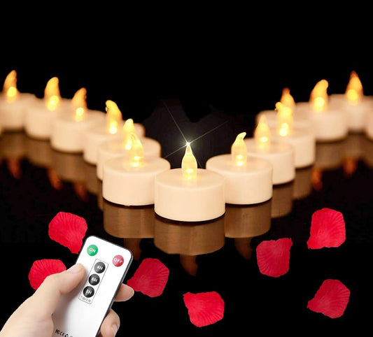 Tea Light Candles with Remote Control,Flickering Flameless LED Candle,Long Lasting 400+Hours,Battery Operated with Timer for Home Decoration Seasonal &Festival Celebration Warmyellow (5pcs)