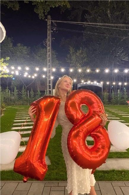 Red Number 13 Balloon 40 Inch Birthday Decorations, Number 13 Balloon Birthday Party Decorations, Anniversary Decorations Graduations Party Supplies