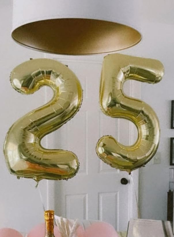Large Champagne Gold 40 Inch Birthday Number 5 Balloon, Light Gold Five 5th 15 25 35 50 55 Birthday Anniversary Celebration Decorations, Foil Mylar Helium Numbers 5 Balloons Girl Boy Party Supplies