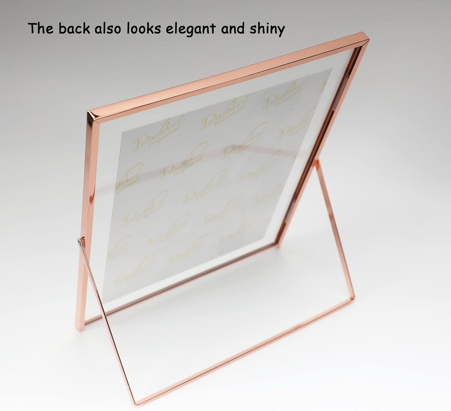 Rose Gold Floating Frame, 10"x12", Vertical, For Picture 9x11, 8.5x11, 8x10, Tabletop Shelf Photo Frame, Classy Gift For Festival, Wedding, Home or Office Décor