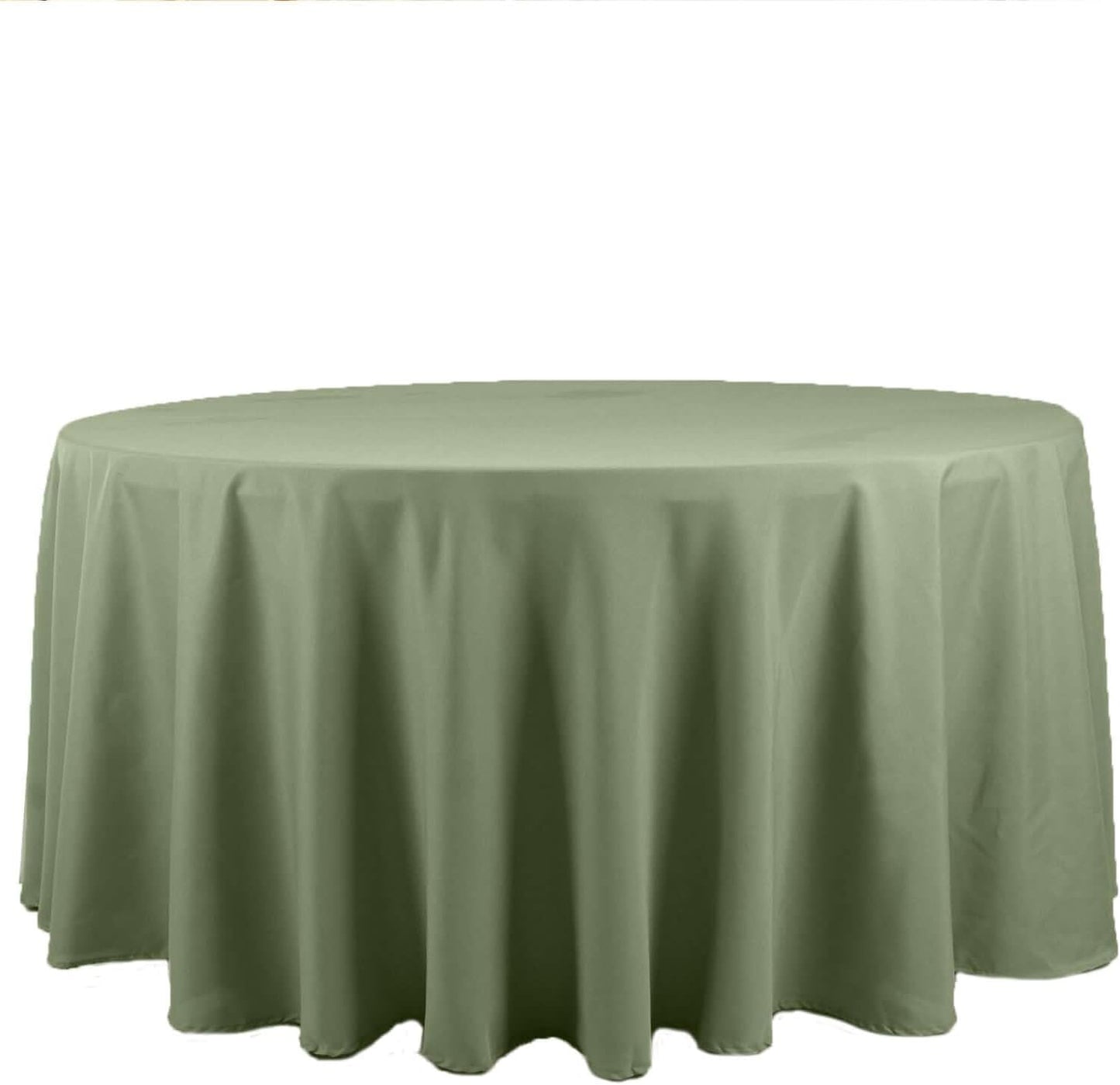 Efavormart Round Tablecloth, 120 Inch Stain & Wrinkle Resistant Washable Table Cloth, Decorative Polyester Fabric Table Cover for Banquet, Wedding, Dining - Eucalyptus Sage Green
