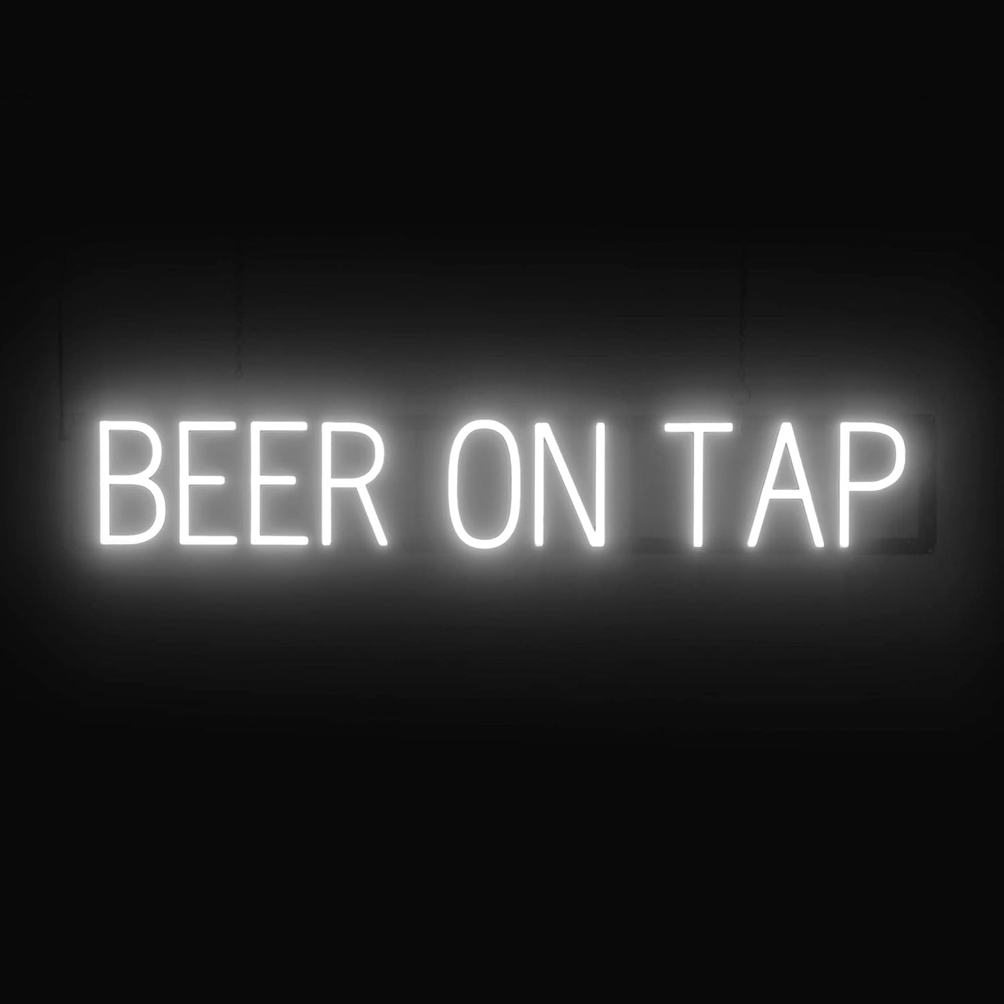 SpellBrite BEER ON TAP Sign | Beer-Related Sign with Neon Look, White LED Light Source | 38.7" x 6.3"