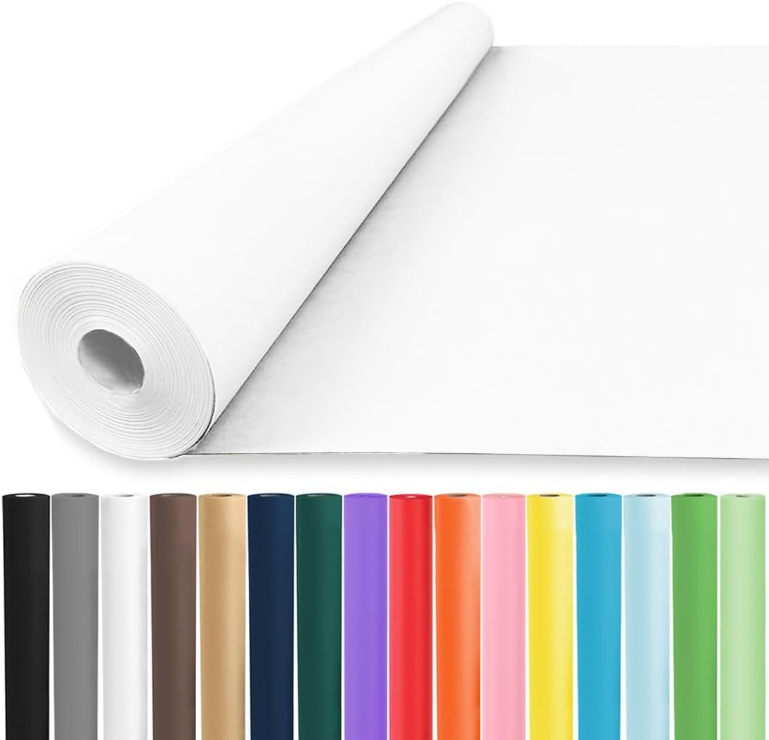 Vanhench White Wrapping Paper Roll 39"×1200" (100FT), Bulletin Board Paper, Arts & Crafts, Bouquet Flower Paper, Painting Drawing Paint Easel Poster Chart Paper, Classroom Art Supplies 70GSM 50LB