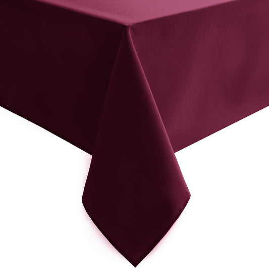 Hiasan Small Tablecloth for Square Tables - Waterproof and Spillproof Washable Christmas Fabric Table Cloth for Dining Room Kitchen Party (Burgundy, 40 x 40 Inch)