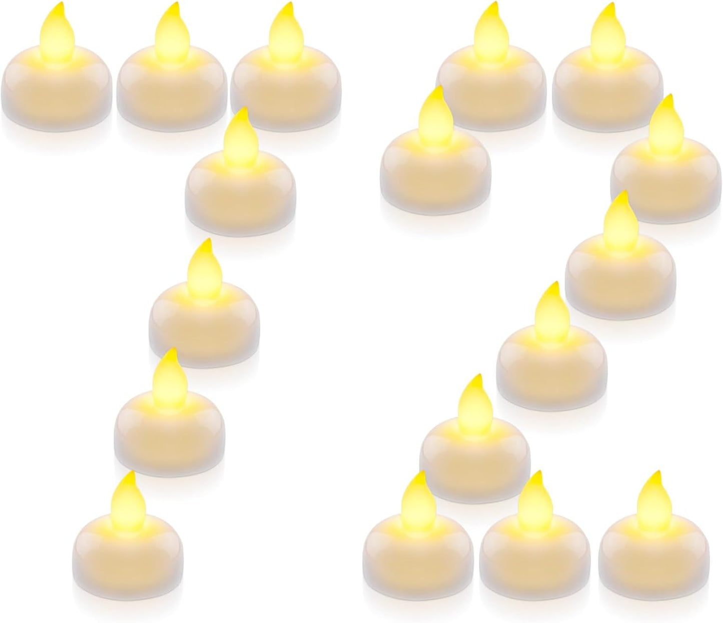 Homemory 72 Pack Waterproof Flameless Floating Tealights, Battery Flickering LED Tea Lights Candles - Wedding, Party, Centerpiece, Pool & SPA (Warm White)