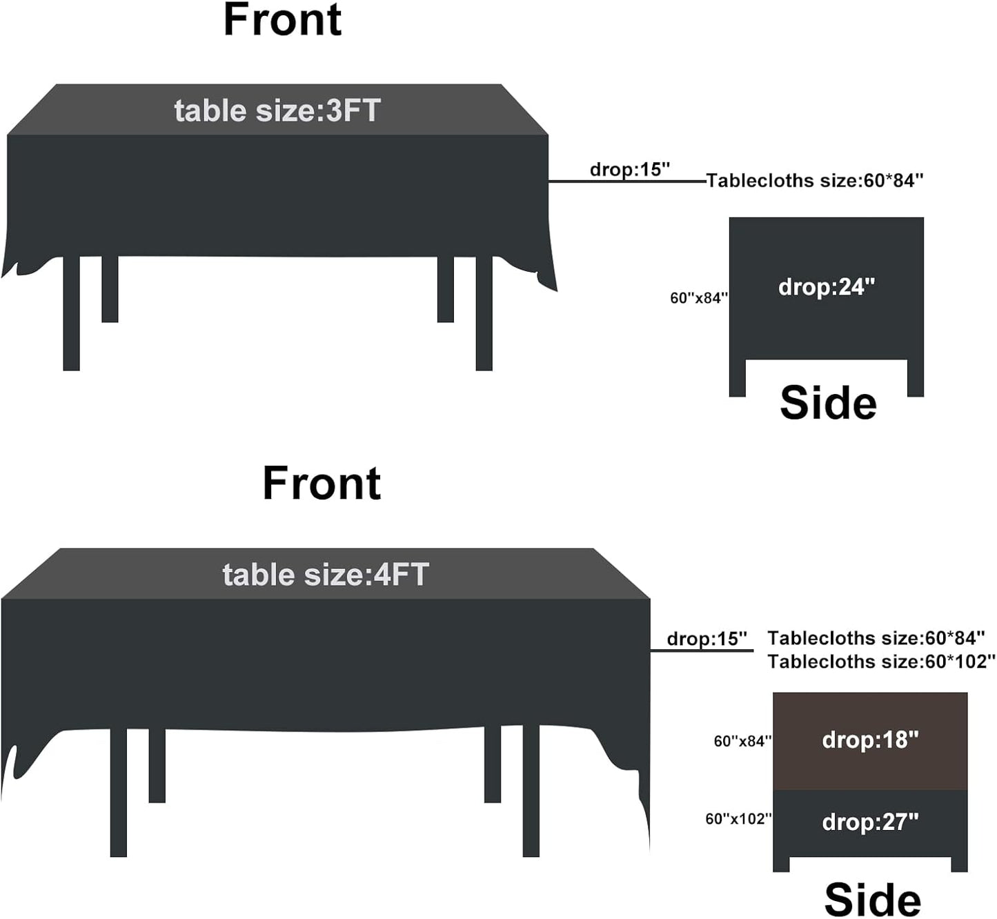 Rectangle Tablecloth 60x84 inch Washable Polyester Fabric Table Cloth for Wedding Party Dining Banquet Decoration（60x84,Yellow）