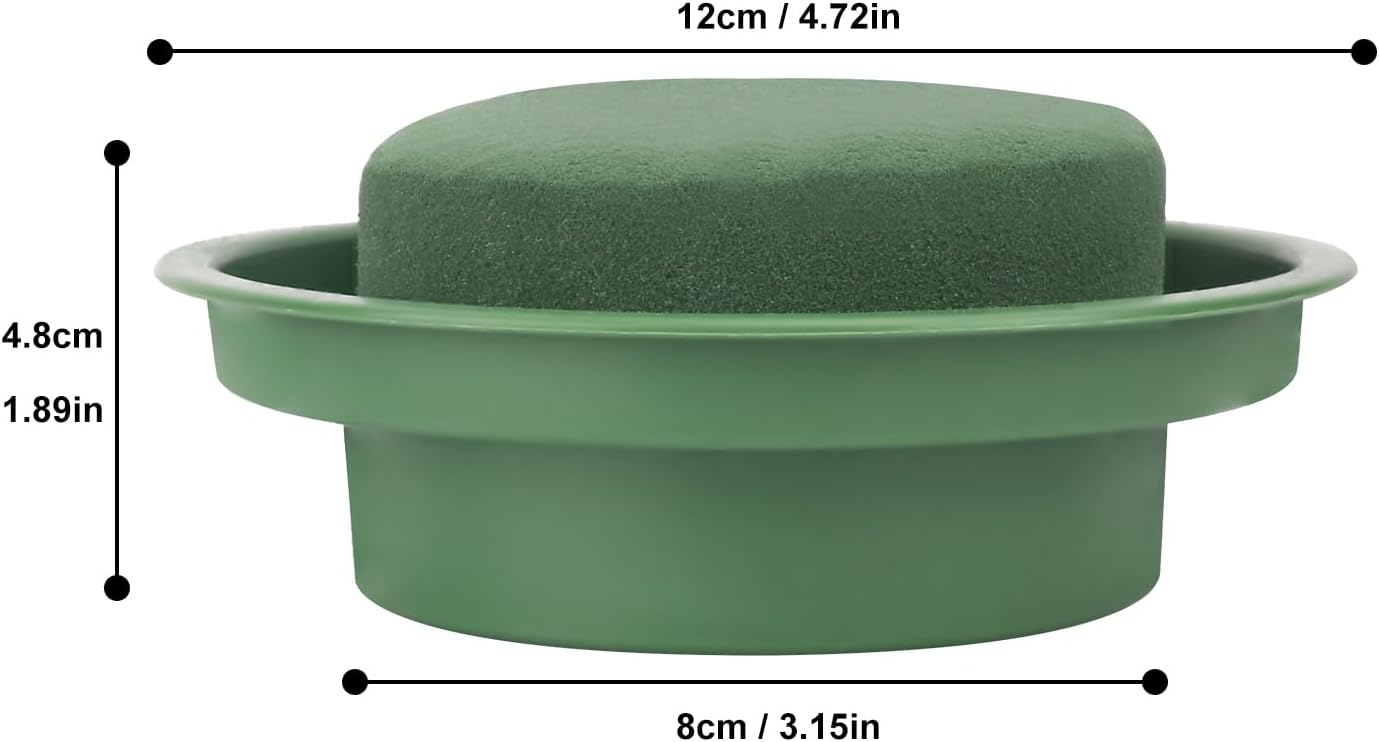 16 Packs Floral Foam with Bowl, Versatile Round Wet Foam for DIY Flower Arrangements and Event Decors - Long-Lasting Green Round Flower Foam Block by IHDYPPEW