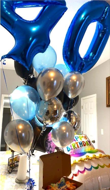Giant Navy Blue 14 Balloon Number 40 Inch, 14 Number Balloons Birthday Supplies, 14 Year Old Birthday Party Celebration, 14 Balloons Graduations Anniversary Decorations