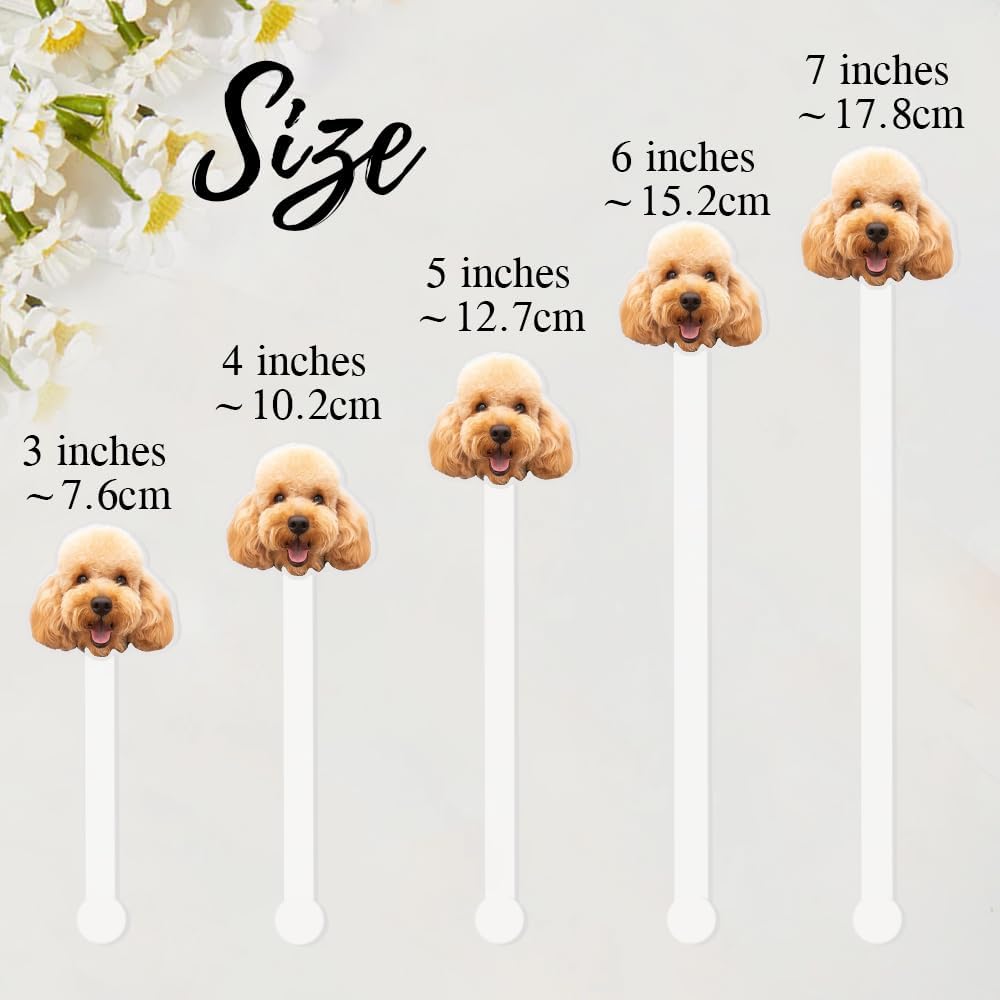 Personalized 50 Pcs Drink Stirrers With Photo Face, Custom Birthday Stir Sticks, 30th - 50th Birthday Party Decorations, 70th 80th 90th Birthday Decor, Pet Birthday Hat Cocktail Sticks DS4