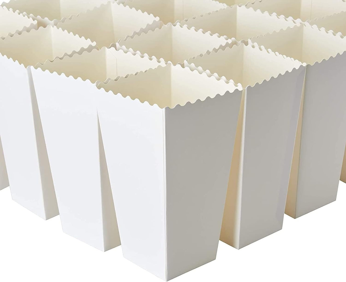 BLUE PANDA 100 Pack White Popcorn Boxes Bulk for Party - White Popcorn Containers for Movie Night & Carnival Decorations - 46 oz Paper Box (7.8 x 4.25 x 4.25)