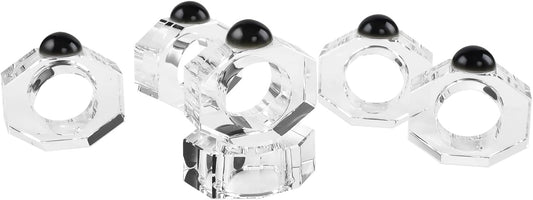 Crystal Napkin Rings Holder Silver Diamond Napkin Rings Pack of 6 Pieces,Hotel Restaurant Wedding Party Holiday Banquet Dining Table Decor