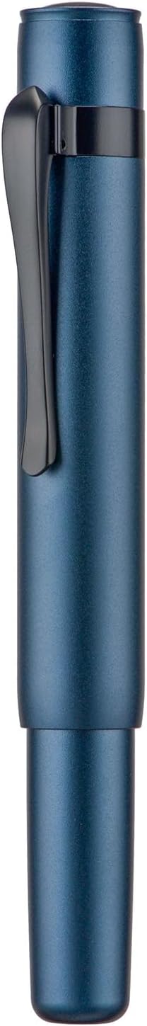Hongdian M2 Black Forest Mini Fountain Pen, Long Blade Nib & Sleek Shape Aluminium Short Pocket Travel Pen (Midnight Blue)