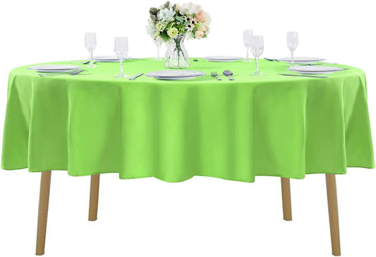 70 inch Round Tablecloth Washable Polyester Table Cloth Decorative Table Cover for Wedding Party Dining Banquet（70 inch,Apple Green）