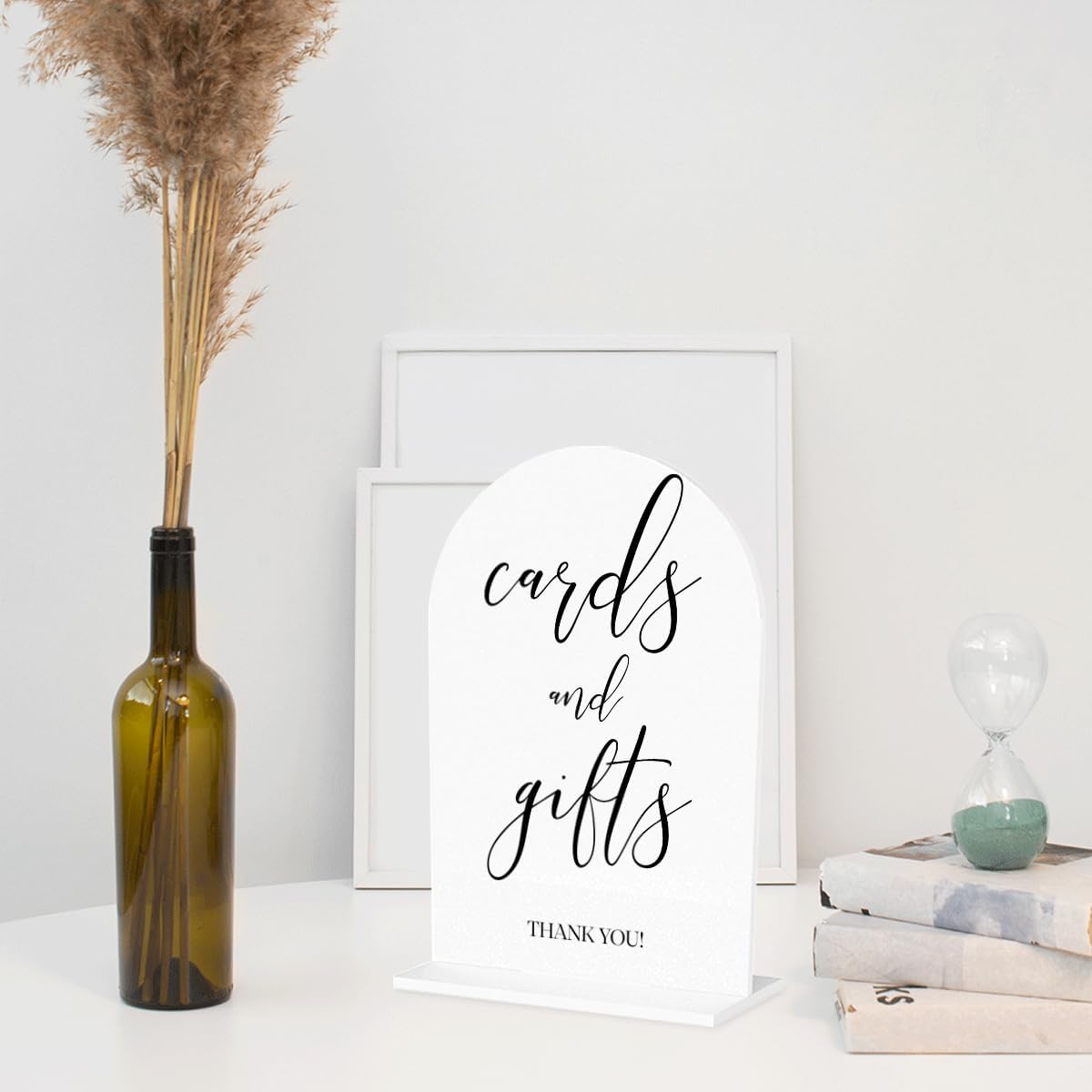 Cards and Gifts Sign, Wedding Engagement Bridal Shower Baby Shower Party Decor for Reception Reception, Weddings White Acrylic Sign