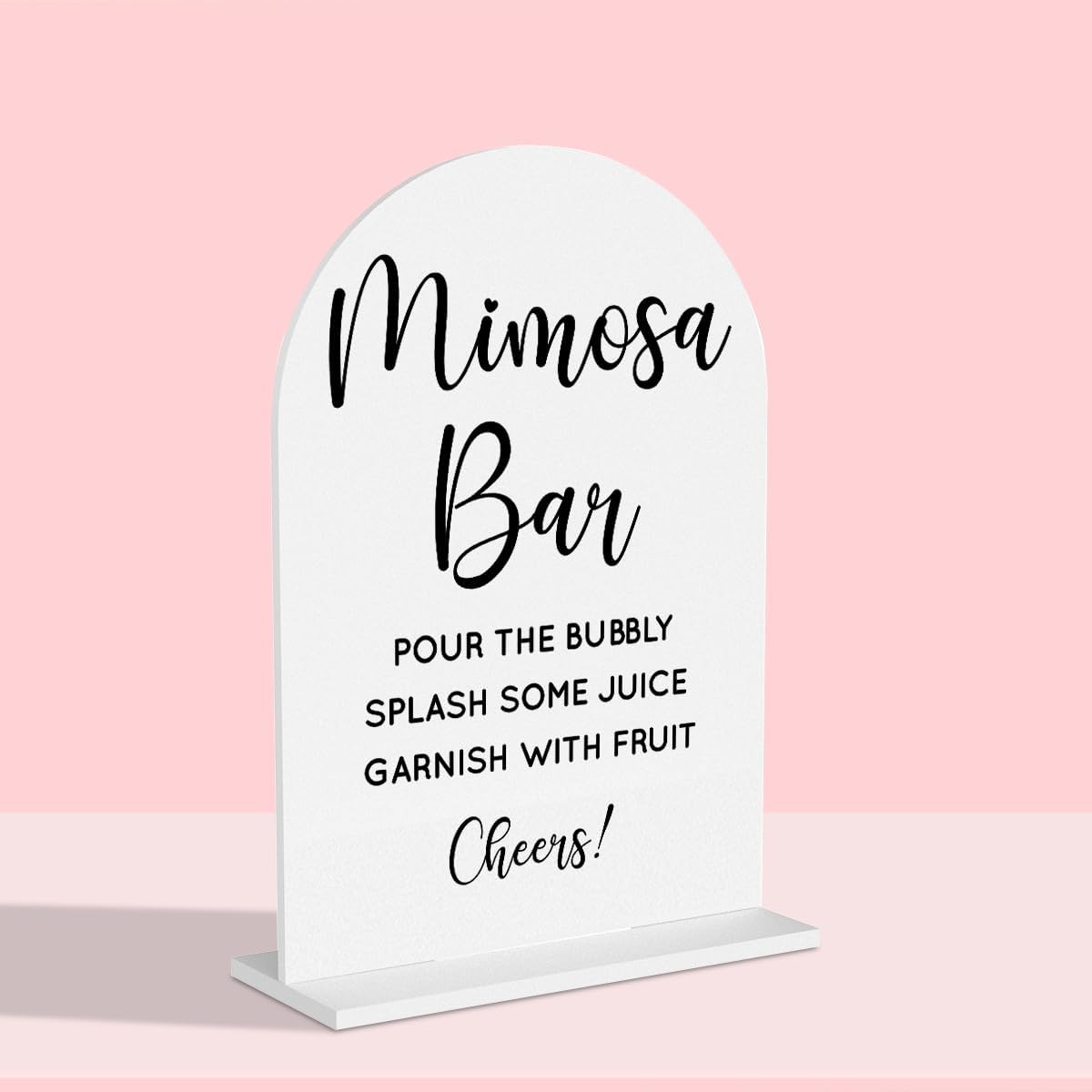Wedding Mimosa Bar Supplies, Bridal Shower Sign White Acrylic Table Sign for Marriage Parties Anniversaries Reception Cafe Hotel Party Bar Business Event