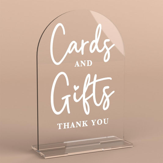 Acrylic Wedding Sign Cards and Gifts Sign for Wedding Wedding Signs for Ceremony Modern Calligraphy Arch Acrylic Table Top Sign for Wedding Reception and Event Party Table