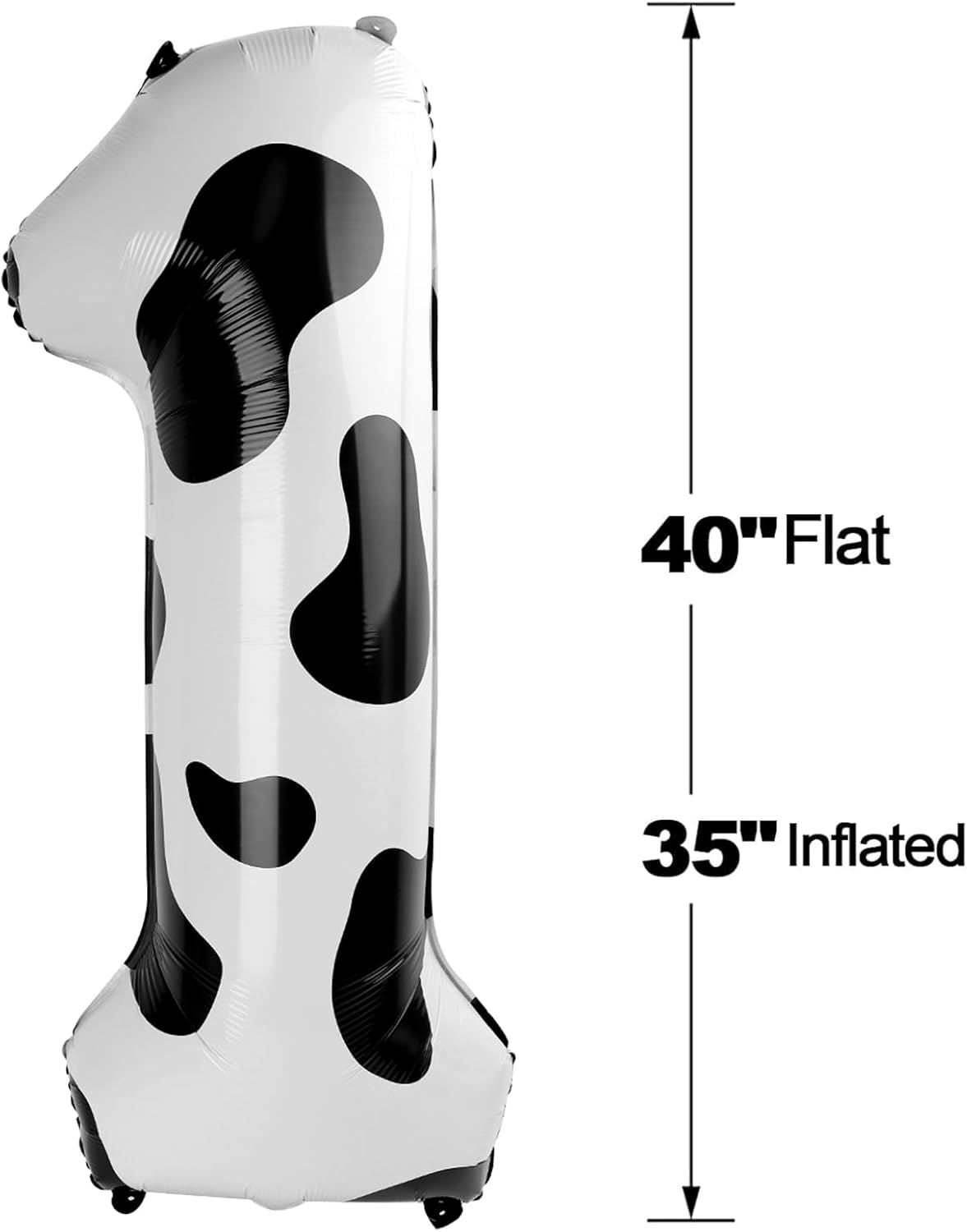 Cow Print Number 1 Balloon 40 inch, Number 1 Birthday Balloon for Boy Girl, Cow Print Foil One Balloon for 1st 10 11 12 16 18 Birthday Party, Anniversary Celebration Number Balloons Decorations