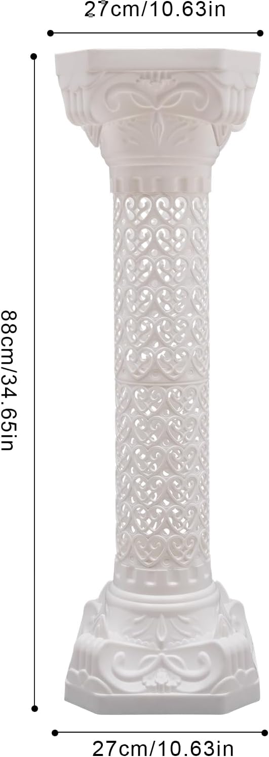 Roman Pillars Decoration Party Flower Pot Columns Set 2Pcs Decor Pedstal Stand 10.63 * 34.65in Flower Floral Wedding Party Event Road Decorative Columns (10.63 * 34.65in 2Pcs)