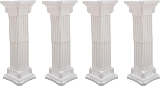 Roman Pillars Decoration Party Flower Pot Columns Set 4Pcs Decor Pedstal Stand 11.8x35.4in Flower Floral Wedding Party Event Road Decorative Columns (11.8x35.4in)