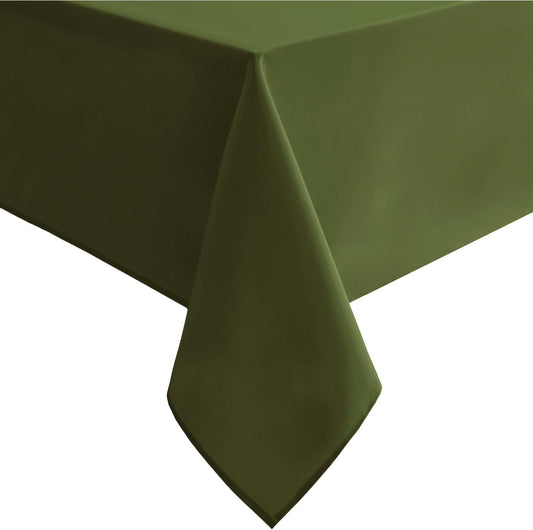 Hiasan Olive Green Tablecloth for Rectangle Tables - Waterproof and Spillproof Washable Fabric Table Cloth for Dining Room Kitchen Party, 52 x 70 Inch